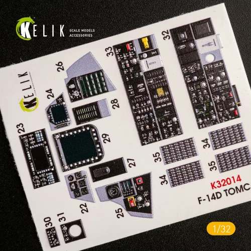 Kelik F-14D Super Tomcat - Interior 3D Decal for Trumpeter kit - 3D belsőtér-részletező matricakészlet