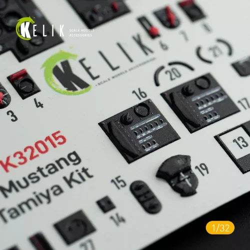 Kelik P-51D Mustang - Interior 3D Decal for Tamiya kit - 3D belsőtér-részletező matricakészlet