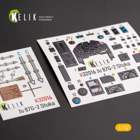   Kelik Junkers Ju 87 D/G Stuka - Interior 3D Decal for Trumpeter kit - 3D belsőtér-részletező matricakészlet