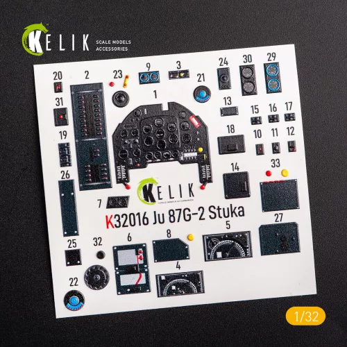 Kelik Junkers Ju 87 D/G Stuka - Interior 3D Decal for Trumpeter kit - 3D belsőtér-részletező matricakészlet