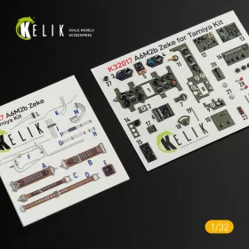   Kelik A6M2B Zeke - Interior 3D Decal for Tamiya kit - 3D belsőtér-részletező matricakészlet