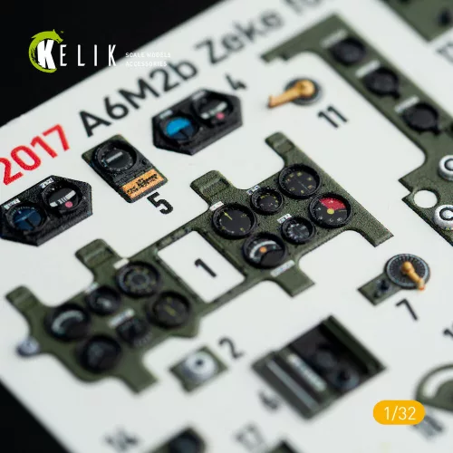 Kelik A6M2B Zeke - Interior 3D Decal for Tamiya kit - 3D belsőtér-részletező matricakészlet