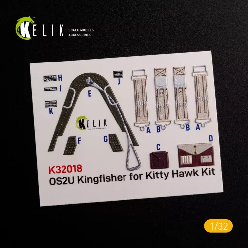 Kelik OS2U Kingfisher - Interior 3D Decal for Kitty Hawk/Zimi models kit - 3D belsőtér-részletező matricakészlet