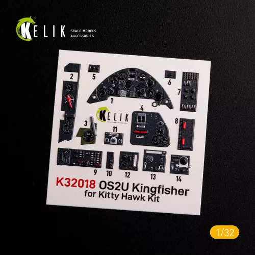 Kelik OS2U Kingfisher - Interior 3D Decal for Kitty Hawk/Zimi models kit - 3D belsőtér-részletező matricakészlet