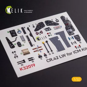   Kelik CR.42 LW - Interior 3D Decal for ICM kit - 3D belsőtér-részletező matricakészlet