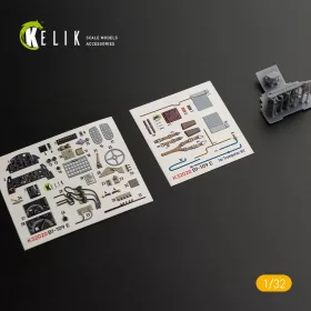   Kelik BF-109 E - Interior 3D Decal with 3D printed parts for Trumpeter kit - 3D belsőtér-részletező matricakészlet 3D nyomtatott alkatrészekkel