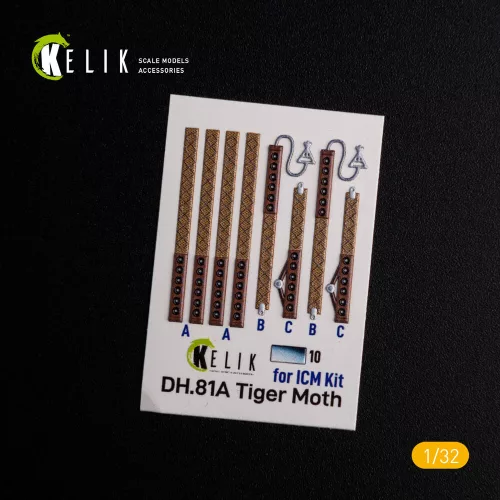 Kelik DH.81A Tiger Moth - Interior 3D Decal for ICM kit - 3D belsőtér-részletező matricakészlet