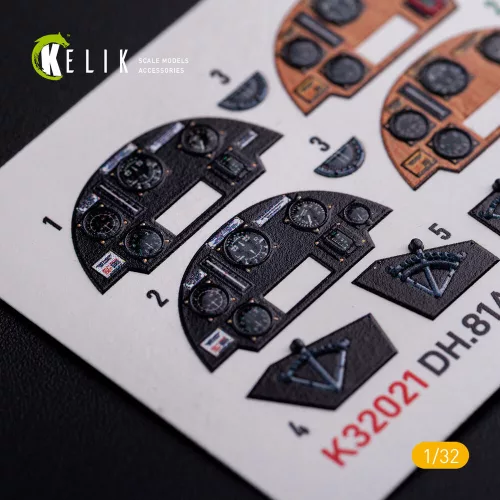 Kelik DH.81A Tiger Moth - Interior 3D Decal for ICM kit - 3D belsőtér-részletező matricakészlet