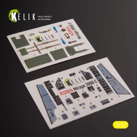   Kelik Mirage 2000C - interior 3D decals for Kitty Hawk/Zimi models kit - 3D belsőtér-részletező matricakészlet