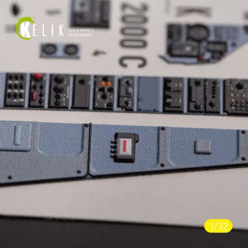 Kelik Mirage 2000C - interior 3D decals for Kitty Hawk/Zimi models kit - 3D belsőtér-részletező matricakészlet