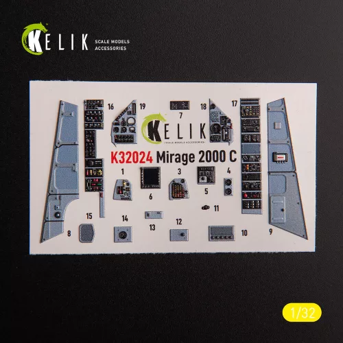 Kelik Mirage 2000C - interior 3D decals for Kitty Hawk/Zimi models kit - 3D belsőtér-részletező matricakészlet