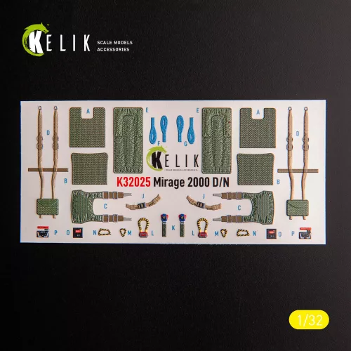 Kelik Mirage 2000D/N - interior 3D decals for Kitty Hawk/Zimi models kit - 3D belsőtér-részletező matricakészlet