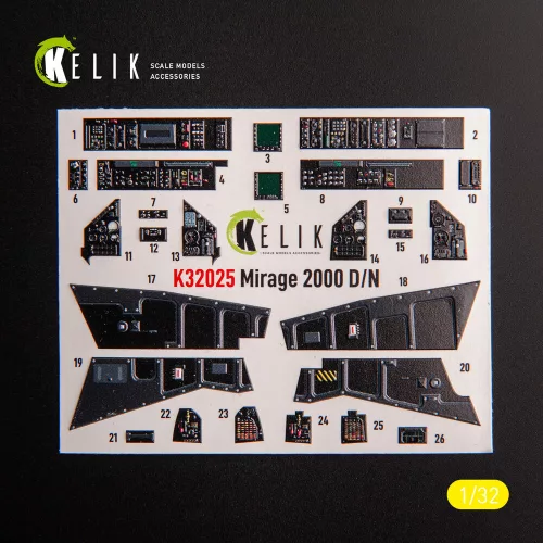 Kelik Mirage 2000D/N - interior 3D decals for Kitty Hawk/Zimi models kit - 3D belsőtér-részletező matricakészlet