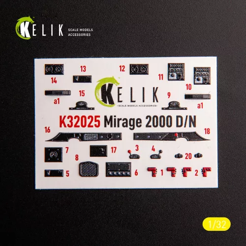 Kelik Mirage 2000D/N - interior 3D decals for Kitty Hawk/Zimi models kit - 3D belsőtér-részletező matricakészlet