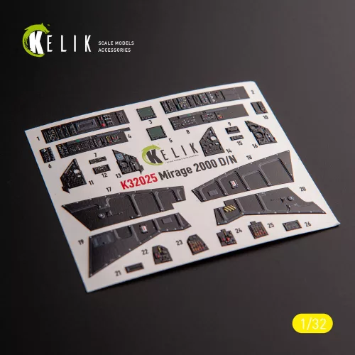 Kelik Mirage 2000D/N - interior 3D decals for Kitty Hawk/Zimi models kit - 3D belsőtér-részletező matricakészlet