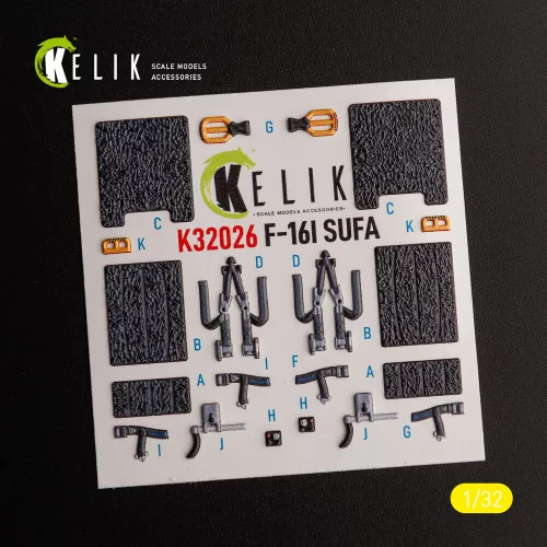 Kelik F-16I Sufa - interior 3D decals for Academy kit - 3D belsőtér-részletező matricakészlet
