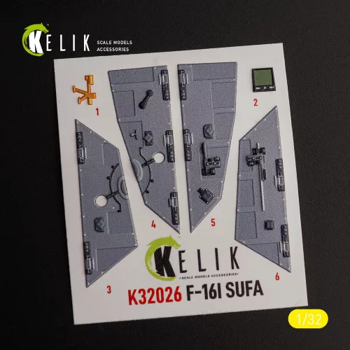 Kelik F-16I Sufa - interior 3D decals for Academy kit - 3D belsőtér-részletező matricakészlet