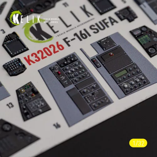 Kelik F-16I Sufa - interior 3D decals for Academy kit - 3D belsőtér-részletező matricakészlet