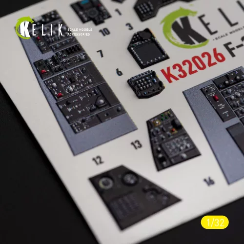 Kelik F-16I Sufa - interior 3D decals for Academy kit - 3D belsőtér-részletező matricakészlet
