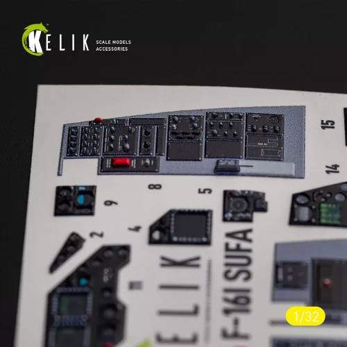 Kelik F-16I Sufa - interior 3D decals for Academy kit - 3D belsőtér-részletező matricakészlet