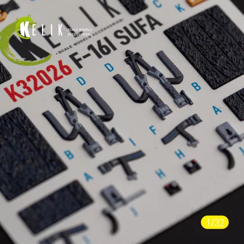 Kelik F-16I Sufa - interior 3D decals for Academy kit - 3D belsőtér-részletező matricakészlet