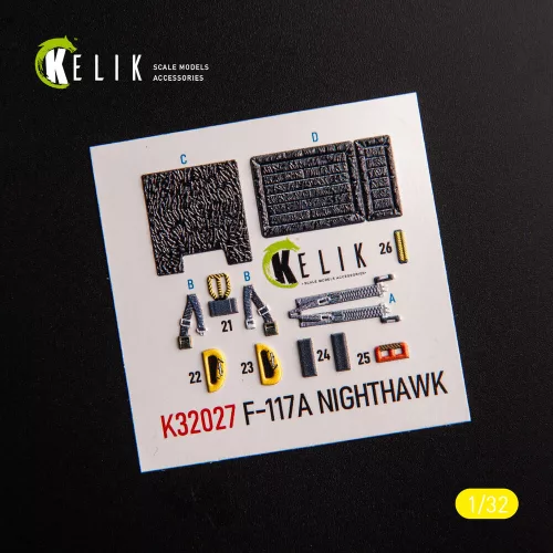 Kelik F-117A - Type 1 interior 3D decals for Trumpeter kit - F-117A - 1. típus – 3D belsőtér-részletező matricakészlet