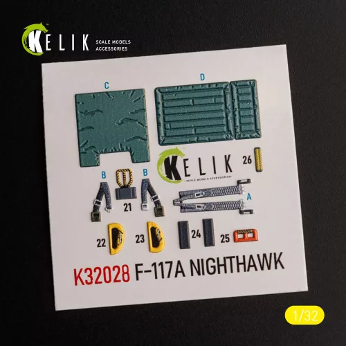 Kelik F-117A - Type 2 interior 3D decals for Trumpeter kit - F-117A - 2. típus – 3D belsőtér-részletező matricakészlet