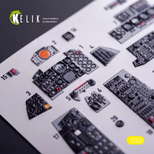 Kelik F-4J - interior 3D decals for Tamiya kit - 3D belsőtér-részletező matricakészlet