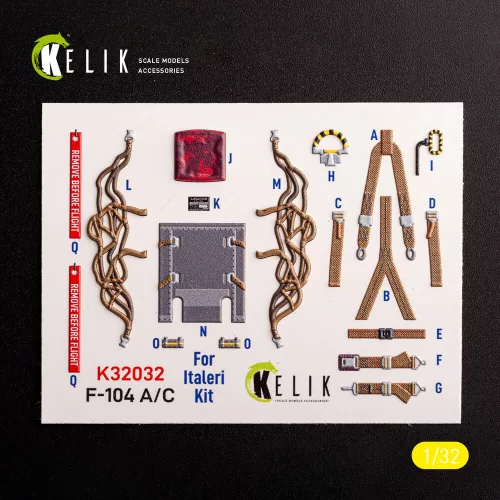 Kelik F-104 A/C - interior 3D decals for Italeri kit - 3D belsőtér-részletező matricakészlet