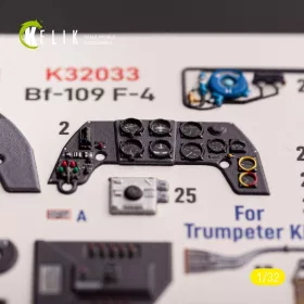   Kelik BF-109 F-4 - interior 3D decals for Trumpeter kit - 3D belsőtér-részletező matricakészlet