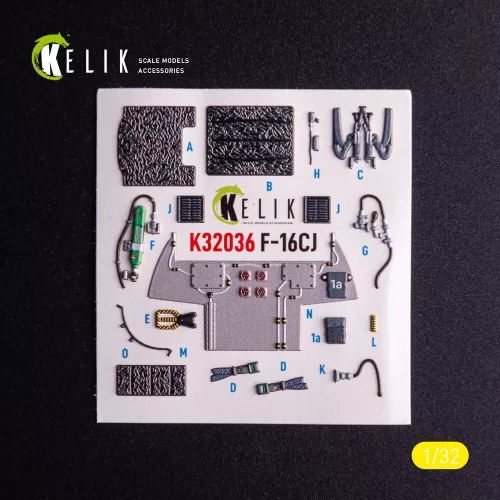 Kelik F-16CJ - interior 3D decals for Tamiya kit - 3D belsőtér-részletező matricakészlet