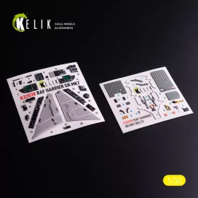   Kelik GR.MK7 Harrier - interior 3D decals for Trumpeter kit - 3D belsőtér-részletező matricakészlet