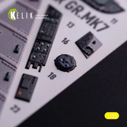 Kelik GR.MK7 Harrier - interior 3D decals for Trumpeter kit - 3D belsőtér-részletező matricakészlet