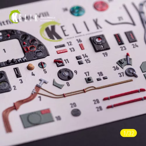 Kelik Spitfire Mk VIII - interior 3D decals for Tamiya kit - 3D belsőtér-részletező matricakészlet