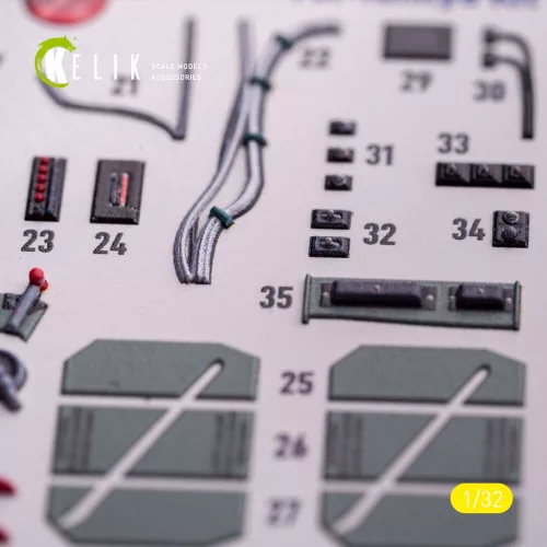 Kelik Spitfire Mk VIII - interior 3D decals for Tamiya kit - 3D belsőtér-részletező matricakészlet