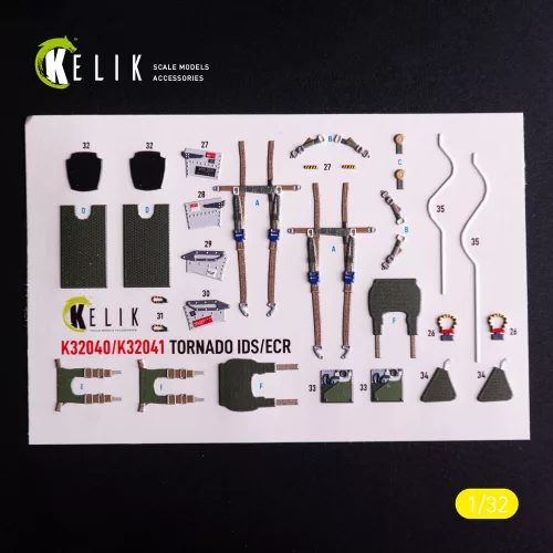 Kelik Tornado IDS - interior 3D decals for Italeri kit - Tornado IDS – 3D belsőtér-részletező matricakészlet