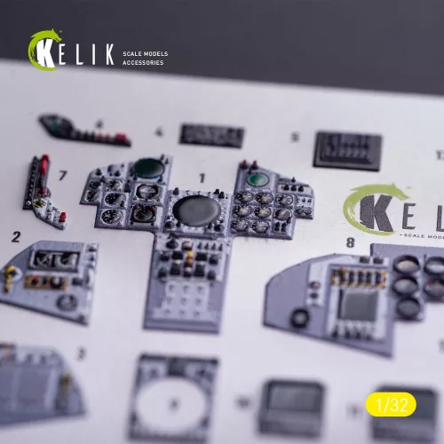 Kelik Tornado IDS - interior 3D decals for Italeri kit - Tornado IDS – 3D belsőtér-részletező matricakészlet