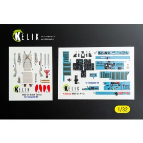   Kelik MiG-21 F-13 export version - interior 3D decals for Trumpeter kit - MiG-21 F-13 exportváltozat – 3D belsőtér-részletező matricakészlet