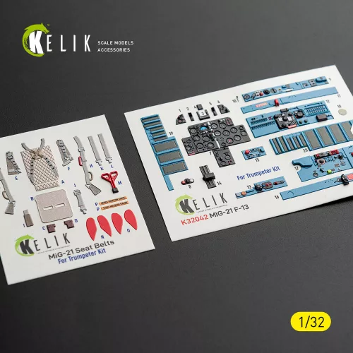 Kelik MiG-21 F-13 export version - interior 3D decals for Trumpeter kit - MiG-21 F-13 exportváltozat – 3D belsőtér-részletező matricakészlet