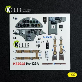   Kelik Hs-123A-1 - interior 3D decals for ICM kit - 3D belsőtér-részletező matricakészlet