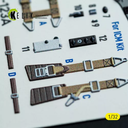 Kelik Hs-123A-1 - interior 3D decals for ICM kit - 3D belsőtér-részletező matricakészlet