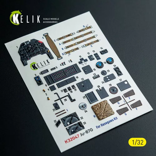 Kelik Ju-87G - interior 3D decals for Hasegawa kit - 3D belsőtér-részletező matricakészlet