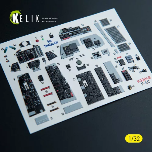 Kelik F-4C - interior 3D decals for Tamiya kit - 3D belsőtér-részletező matricakészlet