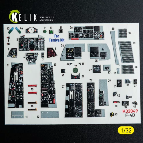 Kelik F-4D - interior 3D decals for Tamiya kit - 3D belsőtér-részletező matricakészlet