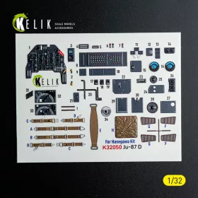   Kelik Ju-87D - interior 3D decals for Hasegawa kit - 3D belsőtér-részletező matricakészlet
