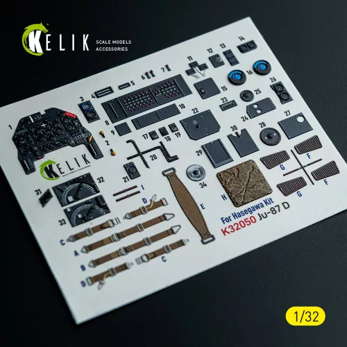 Kelik Ju-87D - interior 3D decals for Hasegawa kit - 3D belsőtér-részletező matricakészlet