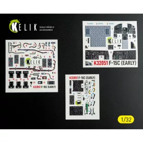   Kelik F-15C (early) - interior 3D decals for Tamiya kit - 3D belsőtér-részletező matricakészlet