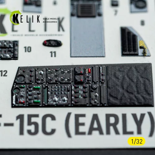 Kelik F-15C (early) - interior 3D decals for Tamiya kit - 3D belsőtér-részletező matricakészlet