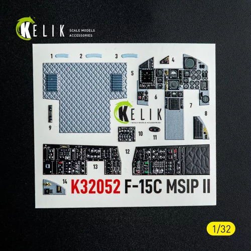 Kelik F-15C MSIP II- interior 3D decals for Tamiya kit - 3D belsőtér-részletező matricakészlet