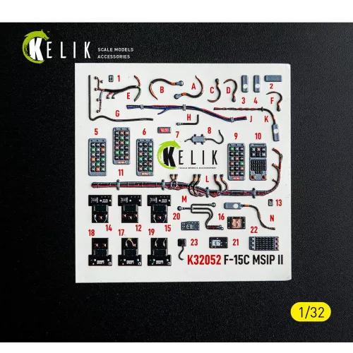 Kelik F-15C MSIP II- interior 3D decals for Tamiya kit - 3D belsőtér-részletező matricakészlet